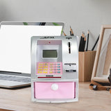Maxbell Kids ATM Piggy Bank Educational Toys for Ages 3 4 5 6 7 8 Years Old Children silver pink
