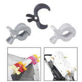 Baby Stroller Clip Multipurpose Pram Toy Holder for Mittens Hats Burp Cloths black