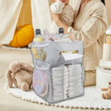 Bedside Storage Bag Essentials Bag Hanging Storage Bag for Newborn Baby Wall Gray