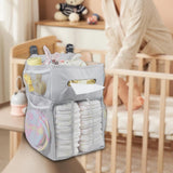 Bedside Storage Bag Essentials Bag Hanging Storage Bag for Newborn Baby Wall Gray