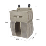 Bedside Storage Bag Essentials Bag Hanging Storage Bag for Newborn Baby Wall Khaki