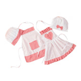 Baby Chef Costume Apron Chef Hat Soft Baby Photography Prop for Cooking Baby Girl S