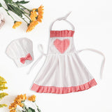 Baby Chef Costume Apron Chef Hat Soft Baby Photography Prop for Cooking Baby Girl S