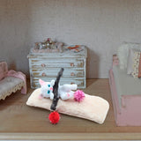 Maxbell 1/12 Detailed Hand Painted Cat Decor for Dollhouse Decorations Party Favor White