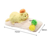 Maxbell 1/12 Detailed Hand Painted Cat Decor for Dollhouse Decorations Party Favor Yellow