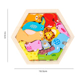 Maxbell Wooden Infant Puzzles Cute for Kids Beginner Preschool Educational Activity Pattern