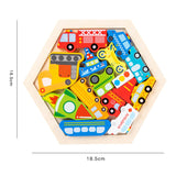 Maxbell Wooden Infant Puzzles Cute for Kids Beginner Preschool Educational Activity Pattern