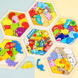 Maxbell Wooden Infant Puzzles Cute for Kids Beginner Preschool Educational Activity Pattern