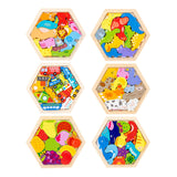 Maxbell Wooden Infant Puzzles Cute for Kids Beginner Preschool Educational Activity Pattern