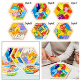 Maxbell Wooden Infant Puzzles Cute for Kids Beginner Preschool Educational Activity Pattern
