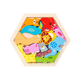 Maxbell Wooden Infant Puzzles Cute for Kids Beginner Preschool Educational Activity Pattern