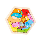 Maxbell Wooden Infant Puzzles Cute for Kids Beginner Preschool Educational Activity Pattern