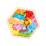 Maxbell Wooden Infant Puzzles Cute for Kids Beginner Preschool Educational Activity Pattern