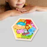 Maxbell Wooden Infant Puzzles Cute for Kids Beginner Preschool Educational Activity Pattern