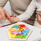 Maxbell Wooden Infant Puzzles Cute for Kids Beginner Preschool Educational Activity Pattern