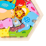 Maxbell Wooden Infant Puzzles Cute for Kids Beginner Preschool Educational Activity Pattern