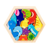 Maxbell Wooden Infant Puzzles Cute for Kids Beginner Preschool Educational Activity Pattern B