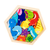 Maxbell Wooden Infant Puzzles Cute for Kids Beginner Preschool Educational Activity Pattern B