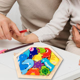 Maxbell Wooden Infant Puzzles Cute for Kids Beginner Preschool Educational Activity Pattern B