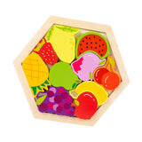Maxbell Wooden Infant Puzzles Cute for Kids Beginner Preschool Educational Activity Pattern C
