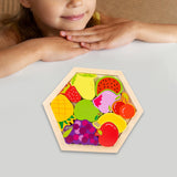 Maxbell Wooden Infant Puzzles Cute for Kids Beginner Preschool Educational Activity Pattern C