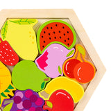 Maxbell Wooden Infant Puzzles Cute for Kids Beginner Preschool Educational Activity Pattern C