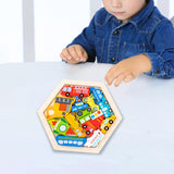 Wooden Infant Puzzles Cute for Kids Beginner Preschool Educational Activity