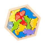 Maxbell Wooden Infant Puzzles Cute for Kids Beginner Preschool Educational Activity Pattern F