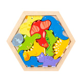 Maxbell Wooden Infant Puzzles Cute for Kids Beginner Preschool Educational Activity Pattern F