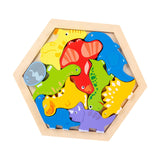Maxbell Wooden Infant Puzzles Cute for Kids Beginner Preschool Educational Activity Pattern F
