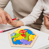 Maxbell Wooden Infant Puzzles Cute for Kids Beginner Preschool Educational Activity Pattern F