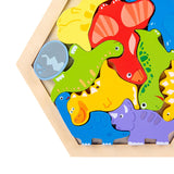 Maxbell Wooden Infant Puzzles Cute for Kids Beginner Preschool Educational Activity Pattern F