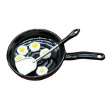 Maxbell 1:12 Miniature Frying Pan and Spatula Poached Eggs Set for Ktichen Ornaments