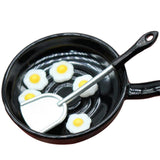 Maxbell 1:12 Miniature Frying Pan and Spatula Poached Eggs Set for Ktichen Ornaments
