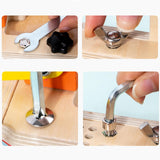 Maxbell Wooden Busy Board with LED Light Screwdriver Board for Boys Girls Activities