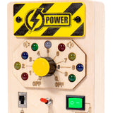 Maxbell Wooden Busy Board with LED Light Educational for Boys Girls Activities Gifts