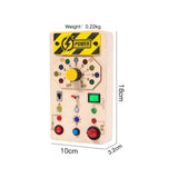 Maxbell Wooden Busy Board with LED Light Educational for Boys Girls Activities Gifts