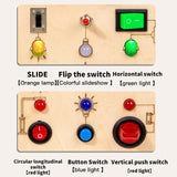 Maxbell Wooden Busy Board with LED Light Educational for Boys Girls Activities Gifts