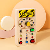 Maxbell Wooden Busy Board with LED Light Educational for Boys Girls Activities Gifts