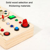 Maxbell Wooden Busy Board with LED Light Educational for Boys Girls Activities Gifts