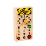 Maxbell Wooden Busy Board with LED Light Educational for Boys Girls Activities Gifts