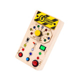 Maxbell Wooden Busy Board with LED Light Educational for Boys Girls Activities Gifts