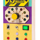 Maxbell Wooden Busy Board with LED Light Educational for Boys Girls Activities Gifts