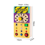 Maxbell Wooden Busy Board with LED Light Educational for Boys Girls Activities Gifts