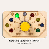 Maxbell Wooden Busy Board with LED Light Educational for Boys Girls Activities Gifts