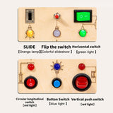 Maxbell Wooden Busy Board with LED Light Educational for Boys Girls Activities Gifts