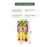 Maxbell Wooden Busy Board with LED Light Educational for Boys Girls Activities Gifts