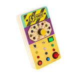 Maxbell Wooden Busy Board with LED Light Educational for Boys Girls Activities Gifts