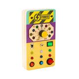 Maxbell Wooden Busy Board with LED Light Educational for Boys Girls Activities Gifts