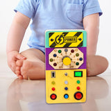 Maxbell Wooden Busy Board with LED Light Educational for Boys Girls Activities Gifts